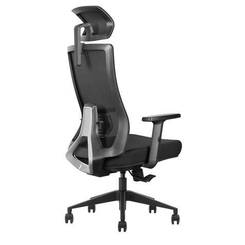 SILLA DE OFICINA CROMAD SE7000 NEGRA - RESPALDO MALLA TRANSPIRABLE - REPOSABRAZO AJUSTABLE