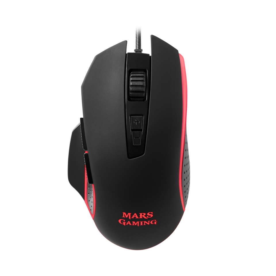 RATON CON CABLE MARS GAMING USB 4800dpi - USO DIESTRO - 8 BOTONES - ILUMINACION LED RGB