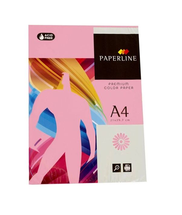 PAQUETE DE 500 FOLIOS 80GR A/4 ROSA PAPERLINE