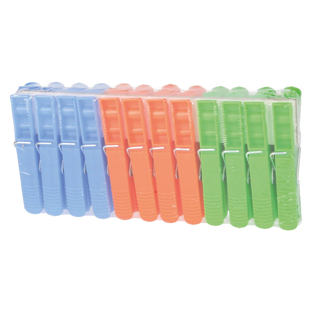 PINZAS DE PLASTICO GSC PARA ROPA - PACK 24 UNIDADES - PINZAS DE COLORES