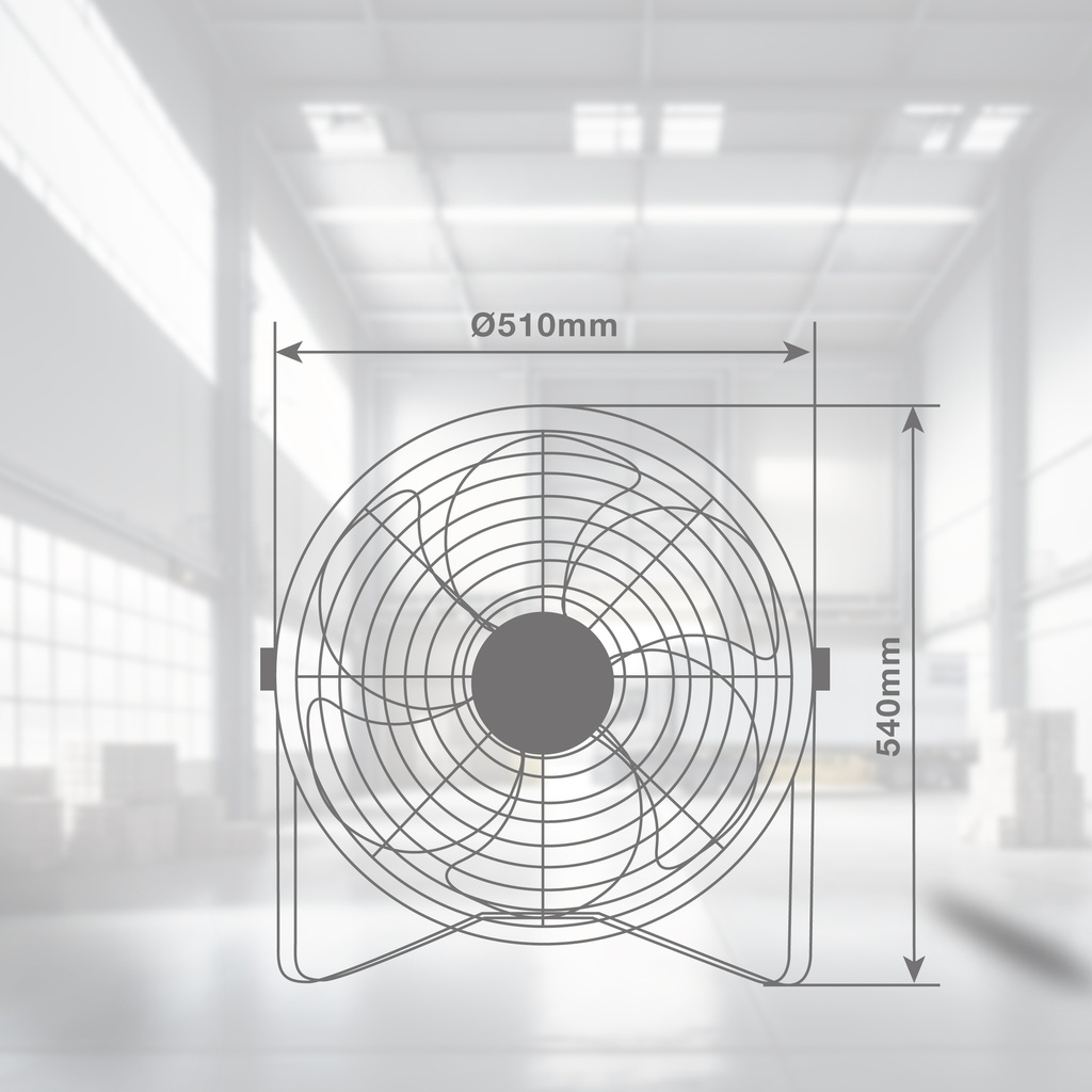 VENTILADOR METALICO DE SUELO AIDONE GSC Ø51cm 9W NEGRO