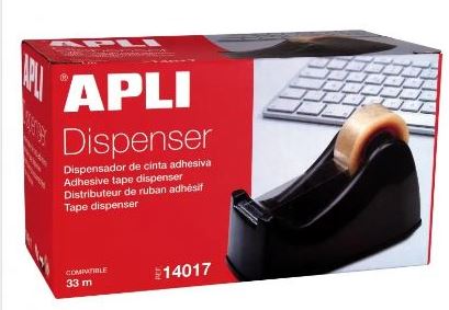 DISPENSADOR DE CINTA ADHESIVA NEGRO 33MM APLI