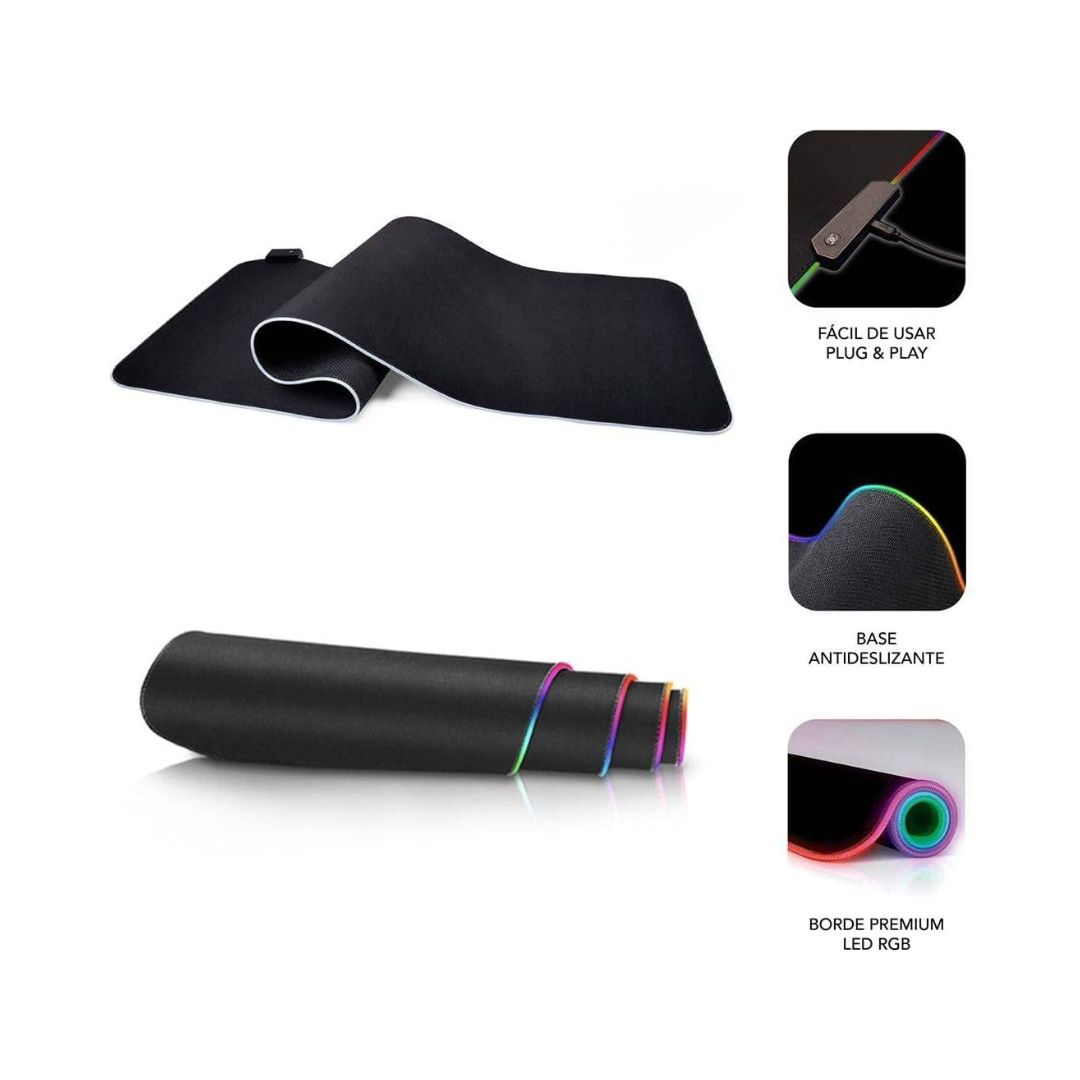 ALFOMBRILLA LED RGB EXTRA GRANDE SUBBLIM 800x300x4mm - ESPACIO HOLGADO PARA RATON Y TECLAD