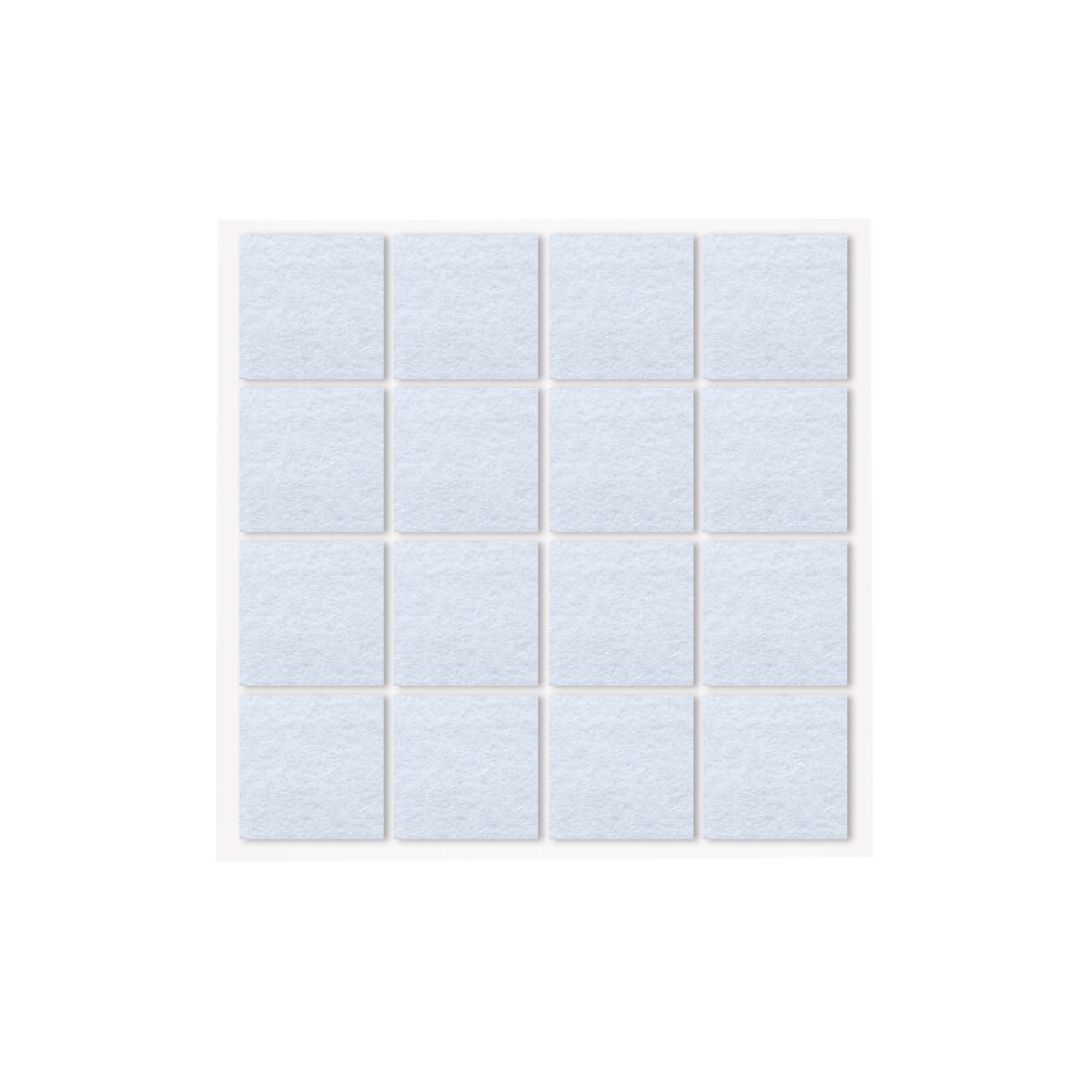 SET 16 FIELTROS ADHESIVOS CUADRADOS 16X20MM - BLANCO