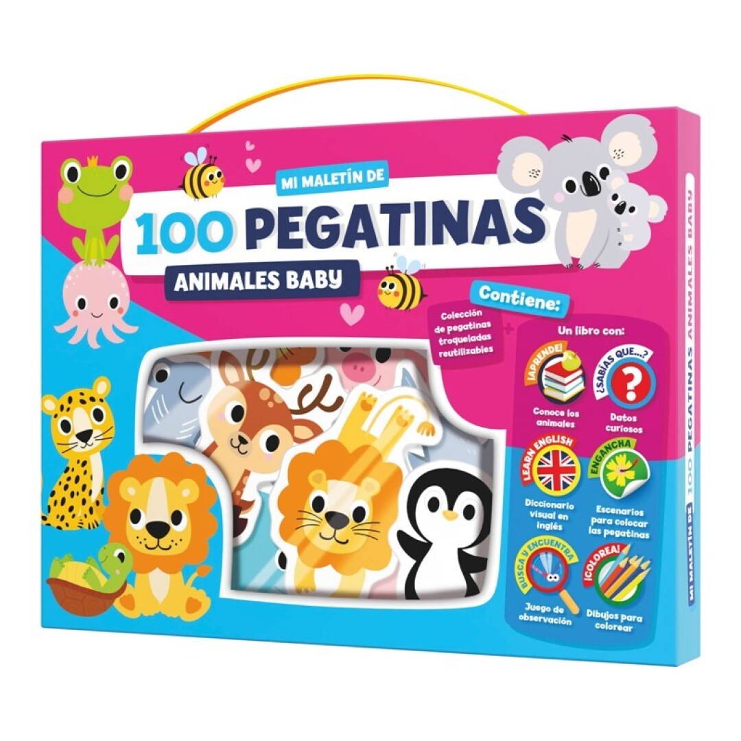 MALETIN 100 PEGATINAS ANIMALES BABY IMAGILAND