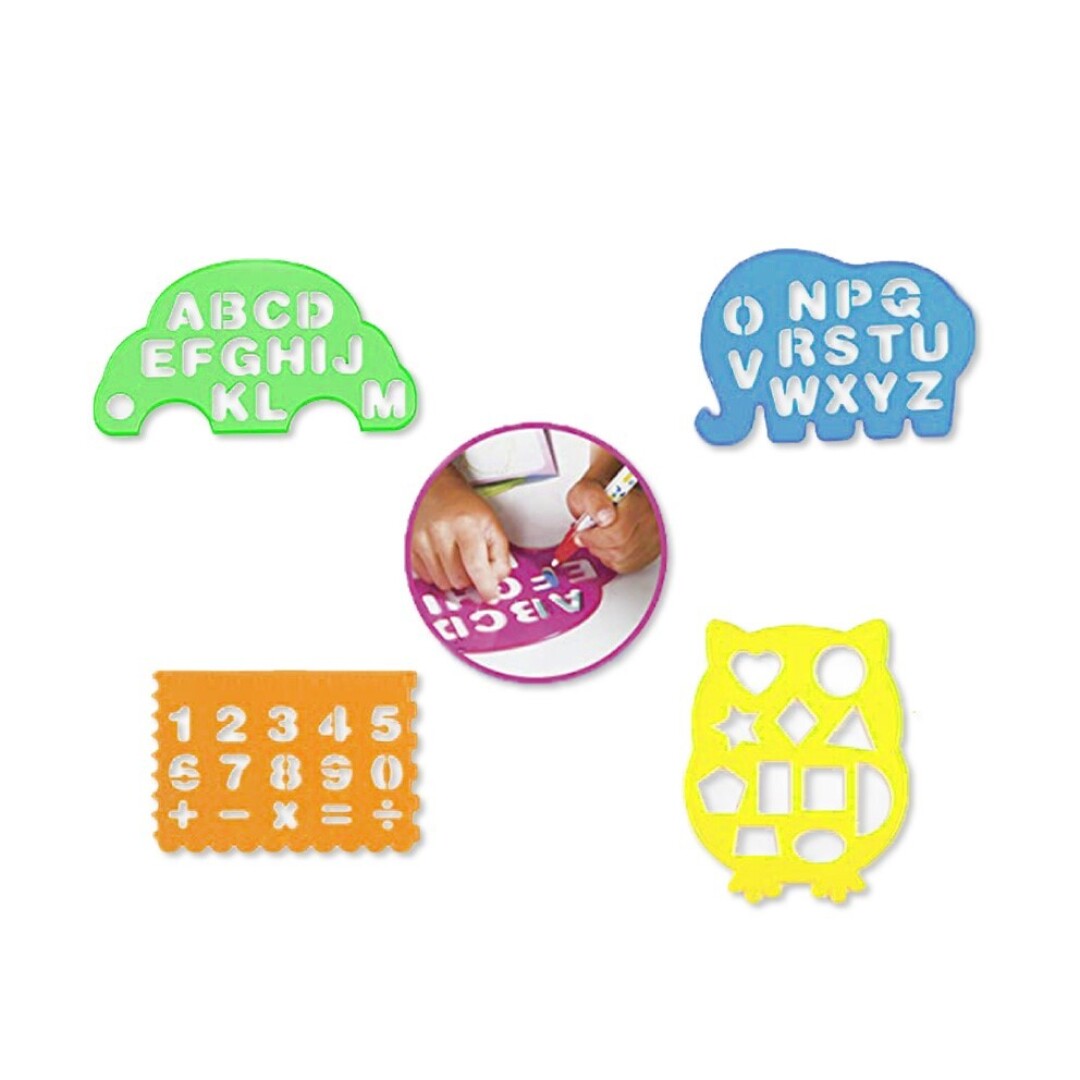 SET 2 PLANTILLAS DE LETRAS NUMEROS Y FORMAS BISMARK