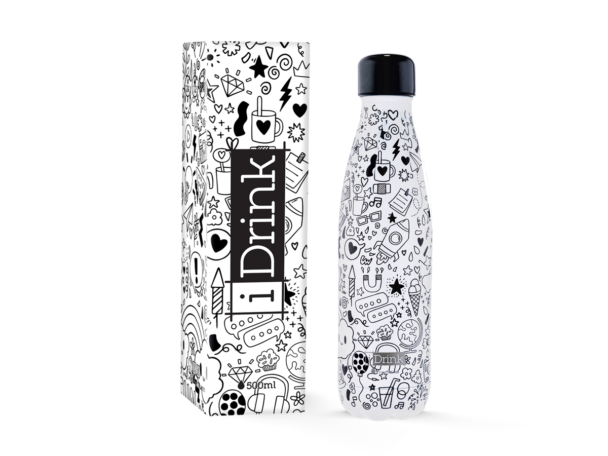 BOTELLA TERMICA IDRINK 500ML GARABATOS B Y N MANTIENE FRIO 36H Y CALOR 24H - SIN BPA