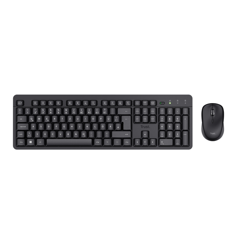TECLADO Y RATON INALAMBRICOS TRUST TKM360 NEGRO - 1600DPI - TECLAS Y BOTONES SILENCIOSOS