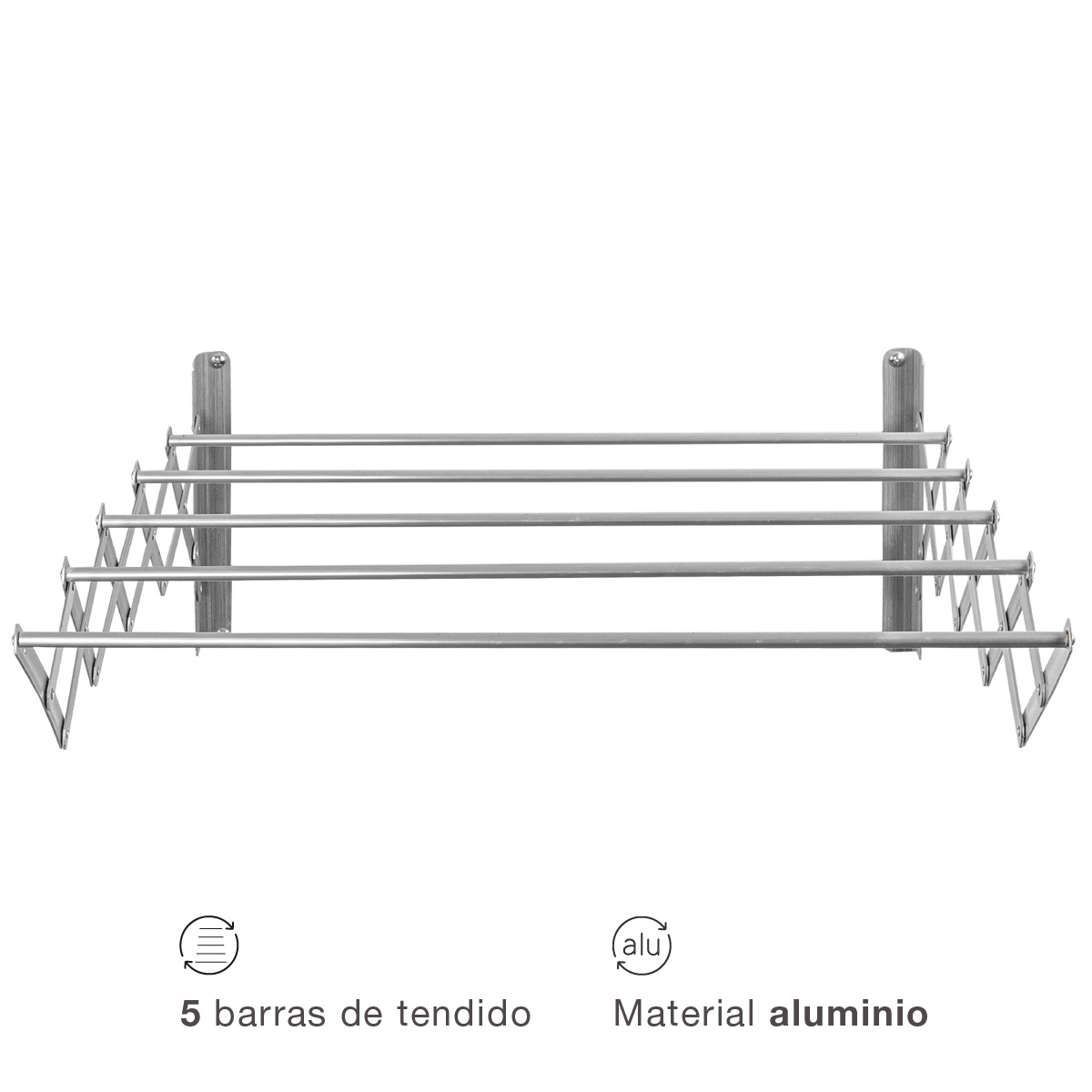 TENDEDERO EXTENSIBLE PARED BISALLA GSC 100cm CON 5 BARRAS DE TENDIDO