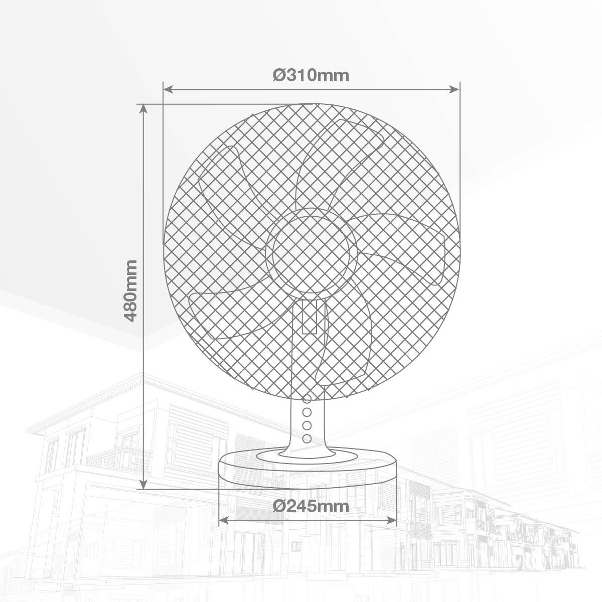 VENTILADOR SOBREMESA MACOMIA Ø31CM 35W BLANCO GSC EVOLUTION