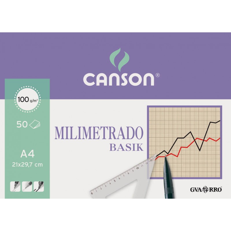 PAPEL MILIMETRADO CANSON A/4 100 GRAMOS