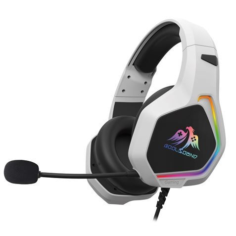 AURICULARES GAMING CON MICROFONO COOLSOUND G6 BLANCO - CABLE 2 METROS - ILUMINACION LED