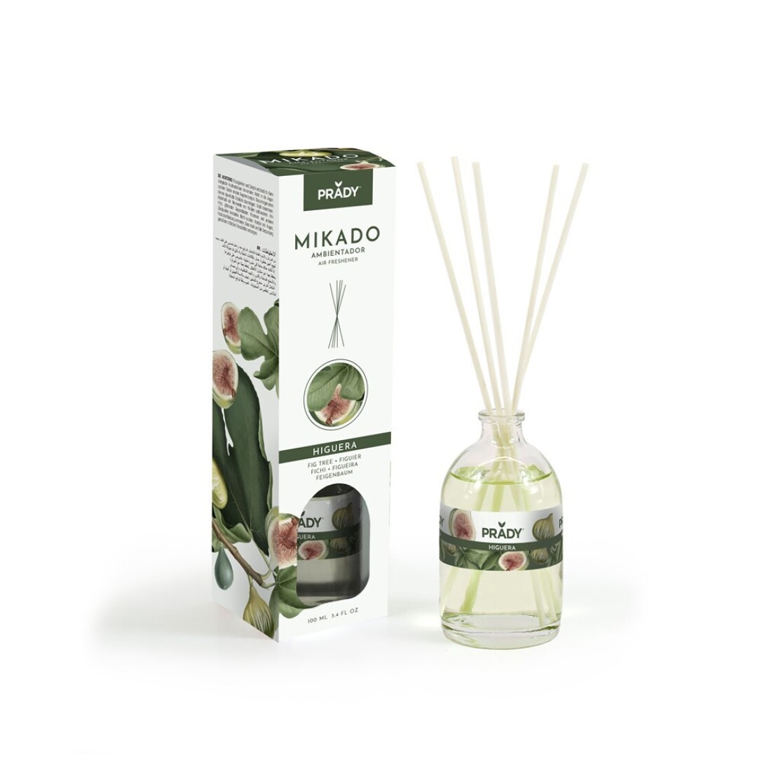 AMBIENTADOR MIKADO HIGUERA PRADY FRASCO CRISTAL 100ML VARITAS DIFUSORAS