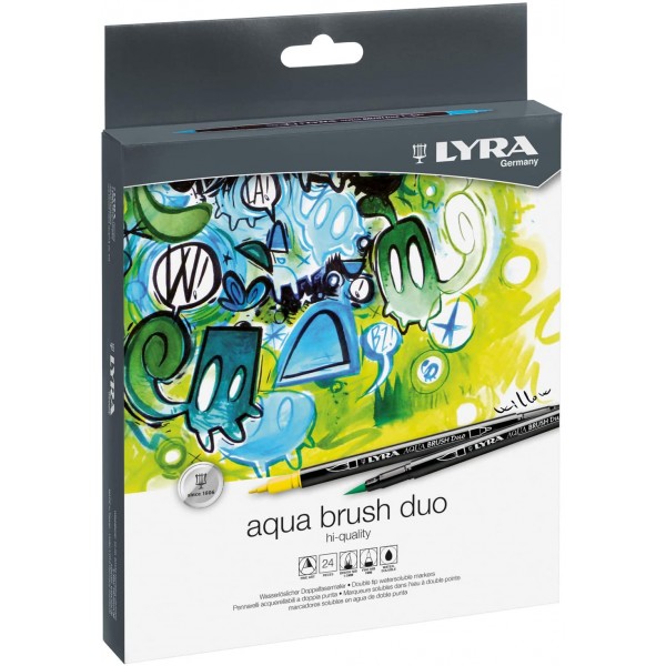 ESTUCHE LYRA AQUA BRUSH DUO 24 UNIDADES