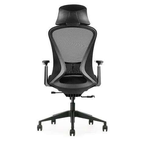 SILLA DE OFICINA CROMAD SE5000 NEGRA - REPOSABRAZOS AJUSTABLES - SOPORTE LUMBAR Y CERVICAL