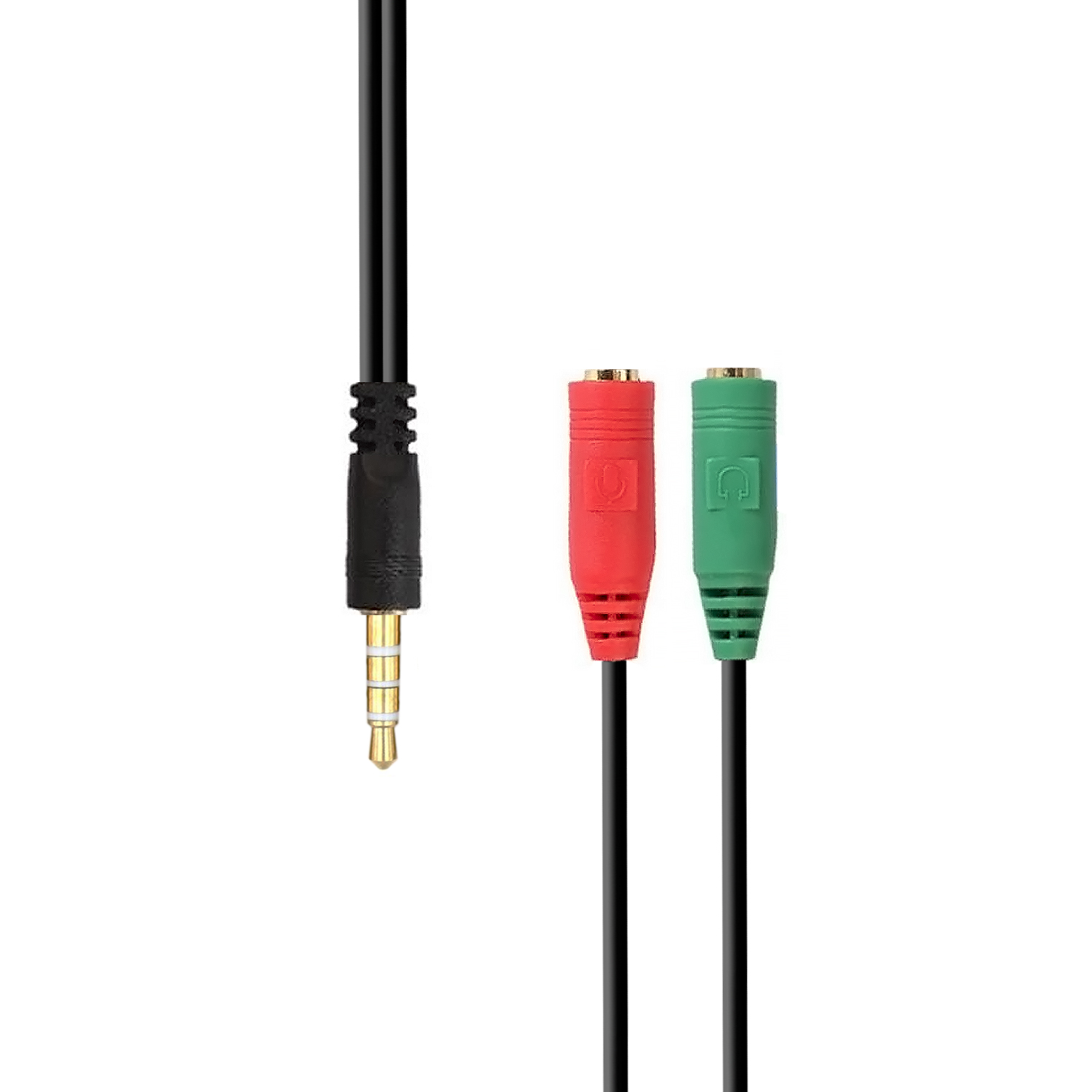 CABLE ADAPTADOR AUDIO AISENS NEGRO JACK 3.5 4 PINES A M- 2xJACK 3.5 3 PINES/H 20cm