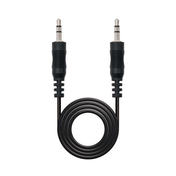 CABLE AUDIO ESTEREO JACK 3.5 MACHO/MACHO NANOCABLE NEGRO - 5 METROS