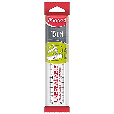 REGLA 15 CM MAPED STUDY UNBREAKBLE - IRROMPIBLE TRANSLUCIDA