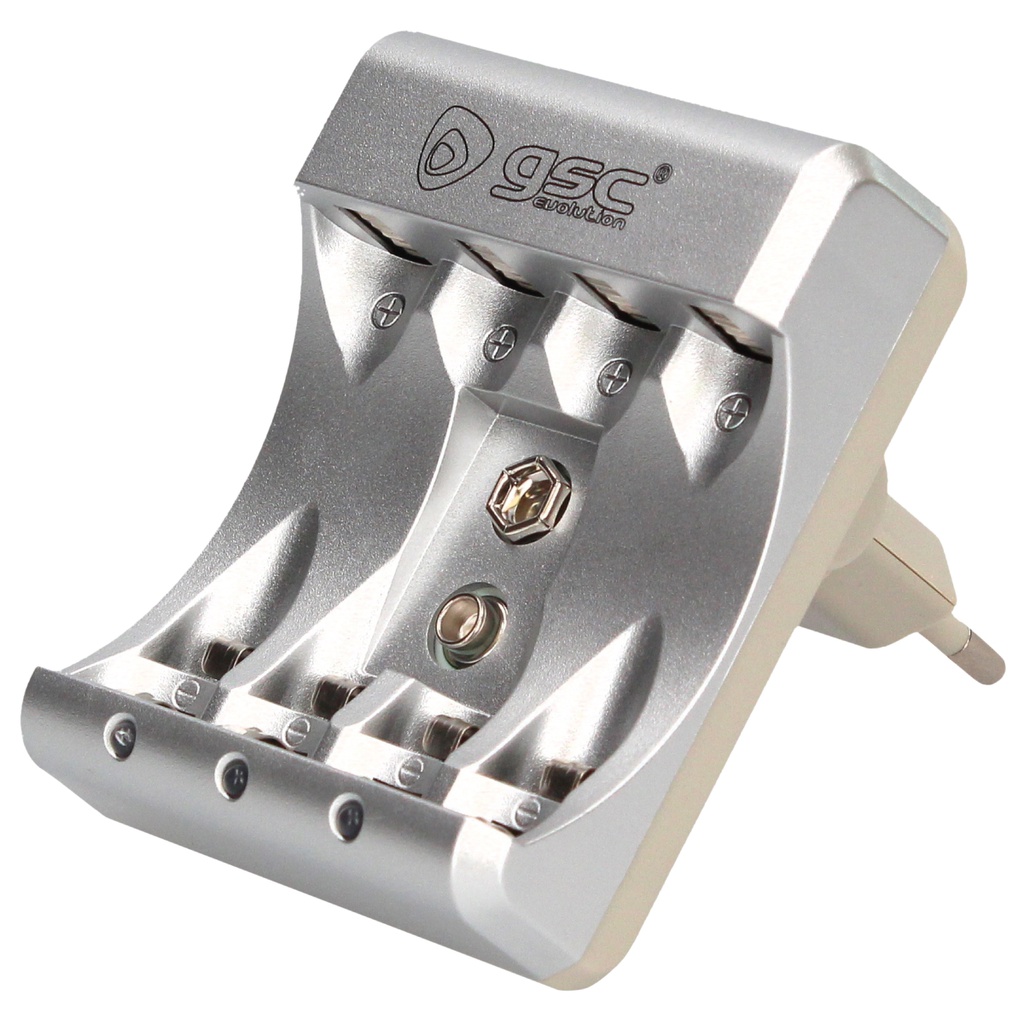 CARGADOR DE PILAS RECARGABLES GSC EVOLUTION AA/AAA/9V