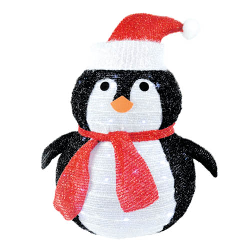 PINGÜINO PLEGABLE LED GSC 60cm - LUZ FRIA - 8 FUNCIONES - FUNCIONA A PILAS