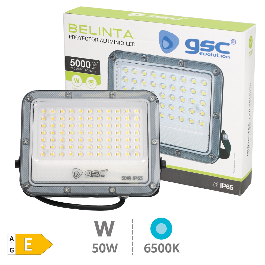 FOCO PROYECTOR LED BELINTA GSC 50W LUZ BLANCA 6500K 5.000 LUMENES IP65