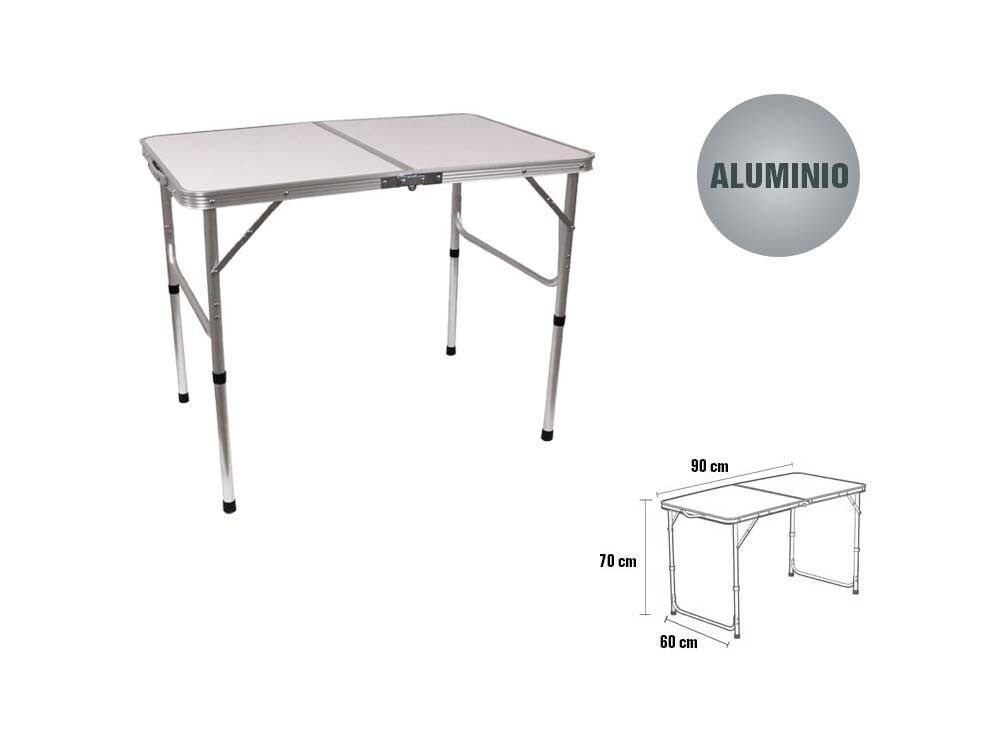 MESA PLEGABLE ALUMINIO BISMARK 90x60x70/40cm