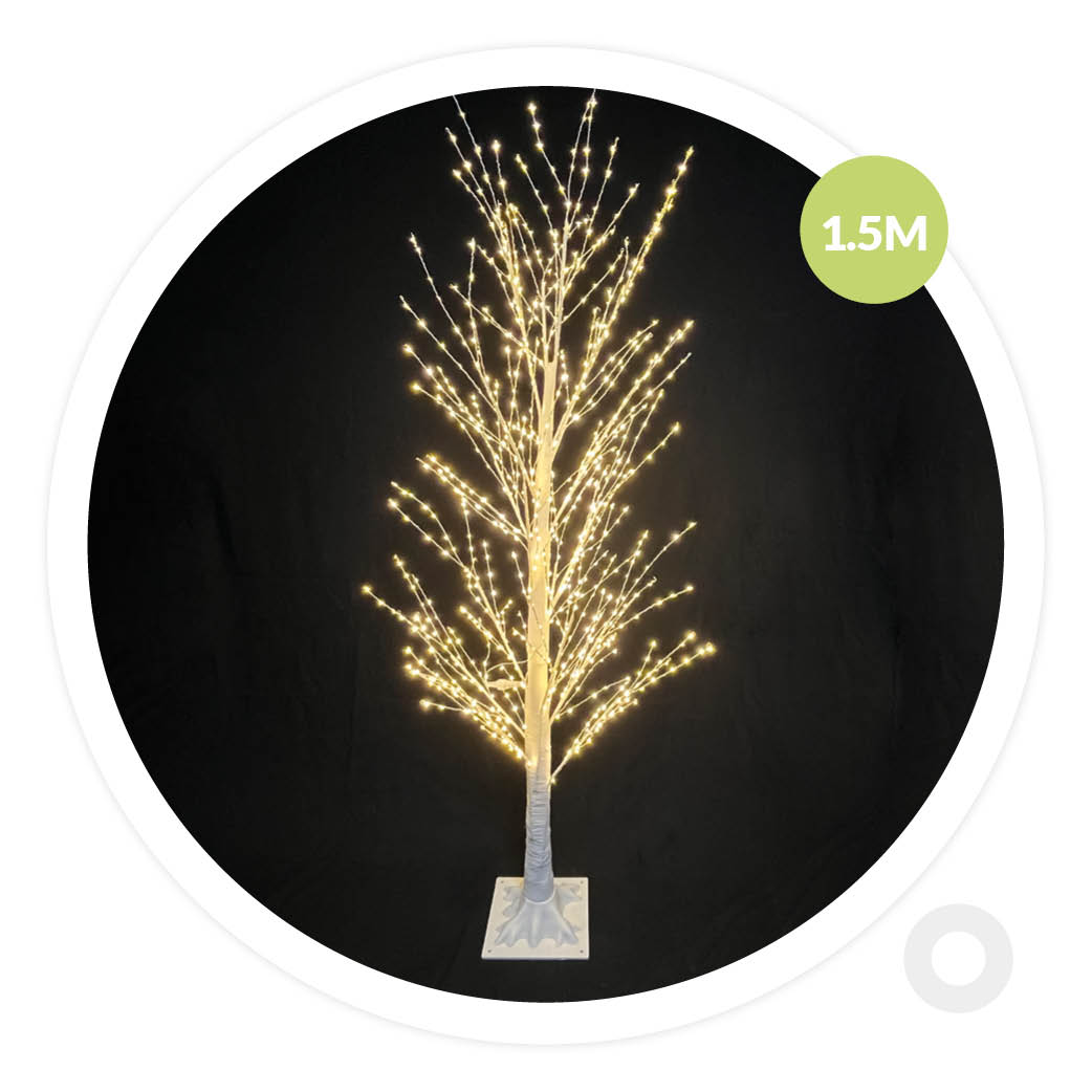 ARBOL DECORATIVO LED SIRKA GSC BLANCO 1.5 METROS - LUZ CALIDA - FUNCIONA A LUZ