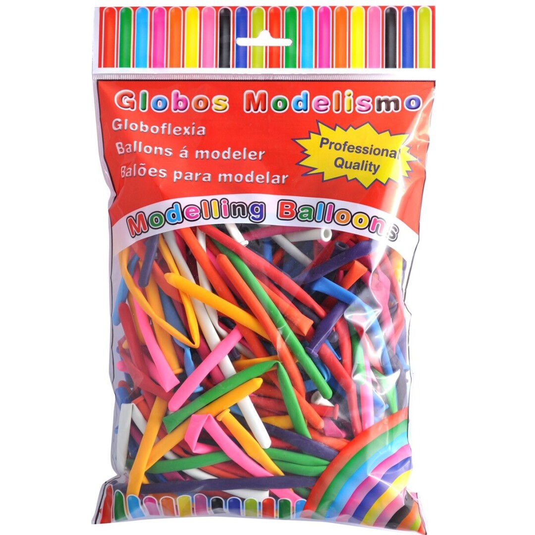 BOLSA DE 100 GLOBOS DE MODELISMO COLORES SURTIDOS  CP BALLOONS
