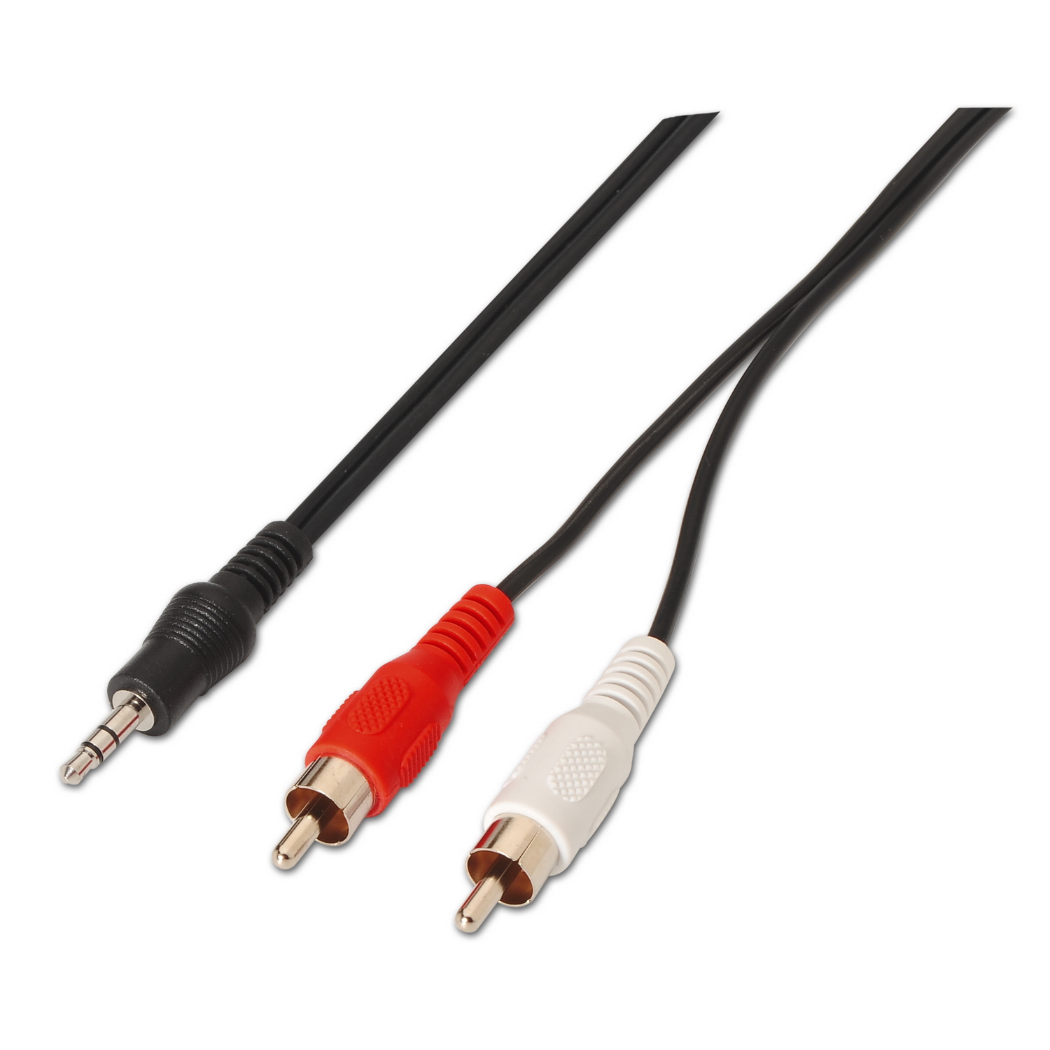 CABLE ESTEREO AISENS NEGRO - JACK 3.5 MACHO A 2xRCA MACHO - 1.5 METROS