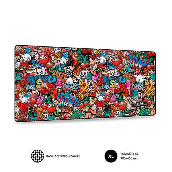 ALFOMBRILLA DE ESCRITORIO GRAFFITI SUBBLIM 900x400x3mm - BASE ANTIDESLIZANTE