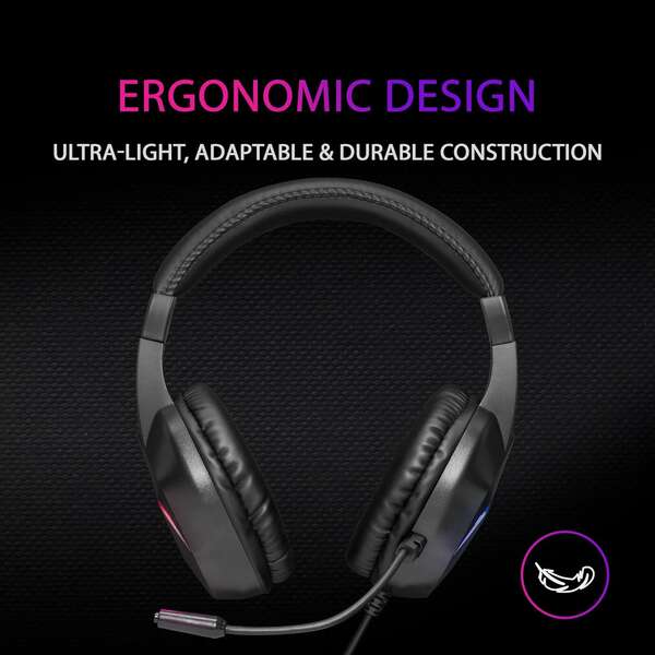 AURICULARES CON MICROFONO MARS GAMING MH122 NEGRO - ILUMINACION FRGB - COMPATIB. UNIVERSAL