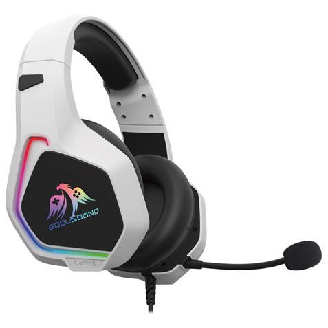 AURICULARES GAMING CON MICROFONO COOLSOUND G6 BLANCO - CABLE 2 METROS - ILUMINACION LED