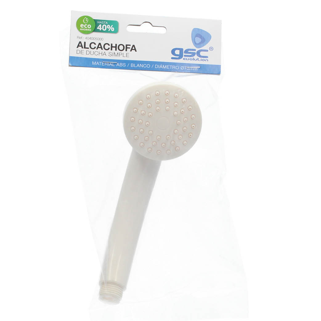 ALCACHOFA DE DUCHA ECO AHORRO Ø73MM SIMPLE BLANCO GSC EVOLUTION