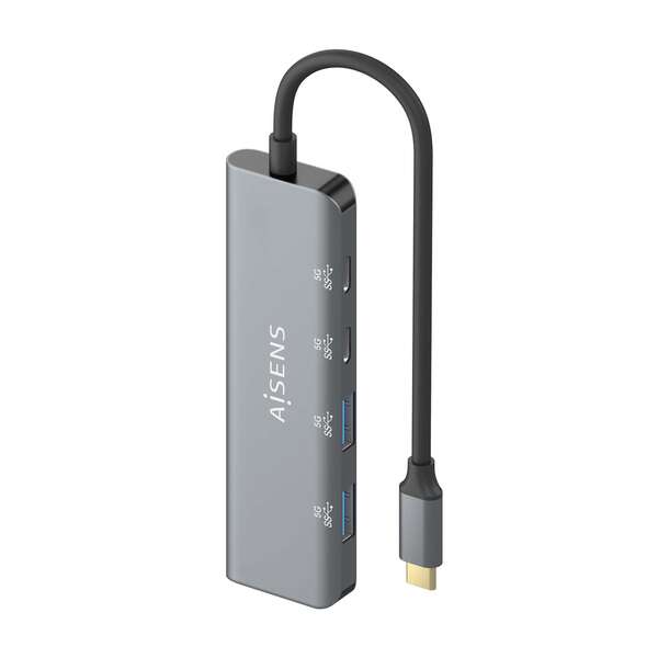 HUB USB TIPO C 3.2 GEN1 5G AISENS A109-0763 GRIS - 2 PUERTOS USB + 2 PUERTOS TIPO C
