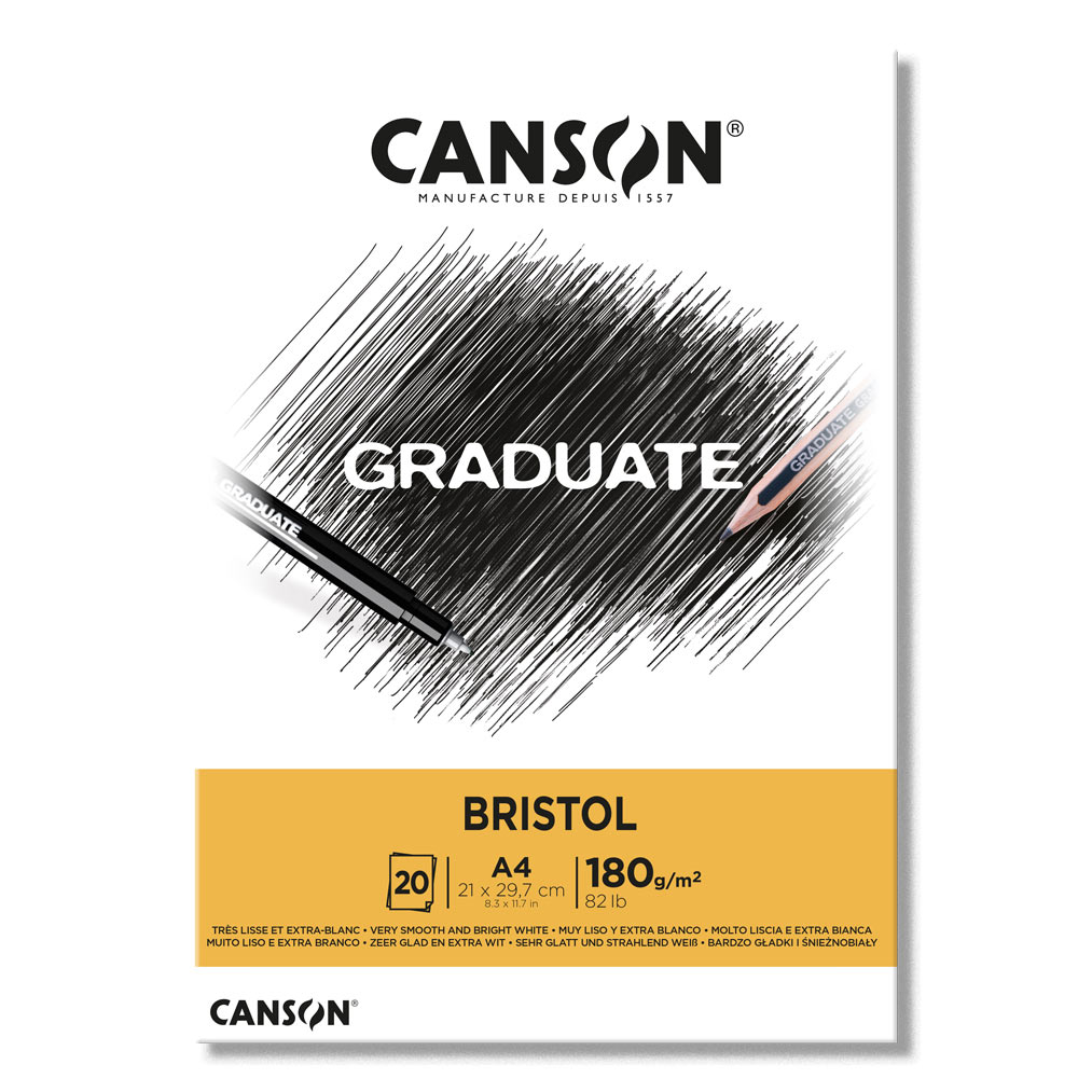 BLOC CANSON GRADUATE BRISTOL 20 HOJAS A/4 180GR