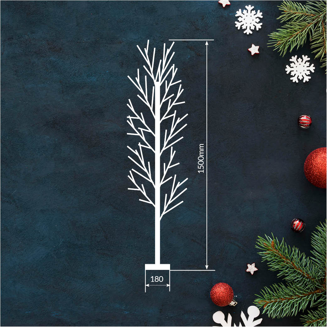 ARBOL DECORATIVO LED SIRKA GSC NEGRO 1.5 METROS - LUZ CALIDA - FUNCIONA A LUZ