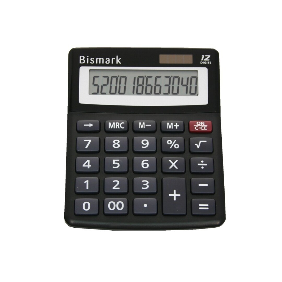 CALCULADORA 12 DIGITOS SOBREMESA NEGRA PEQUEÑA BIMARK