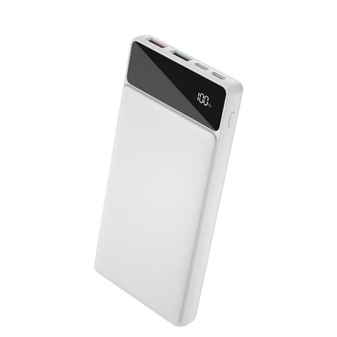 POWERBANK XO PR132 10.000mAh BLANCA - 2xUSB-A,1xUSB-C - CARGA RAPIDA - PANTALLA LCD