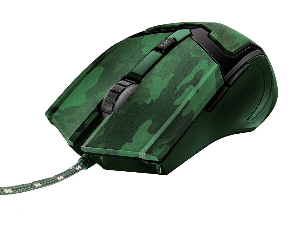 RATON TRUST GAMING GXT 101 CAMUFLAJE - USB 4800dpi - USO AMBIDIESTRO - 5 BOTONES - ILU.LED