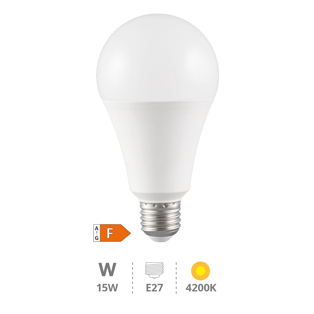 BOMBILLA LED ESTANDAR GSC A60 E27 15W LUZ NEUTRA 4200K 1574 LUMENES