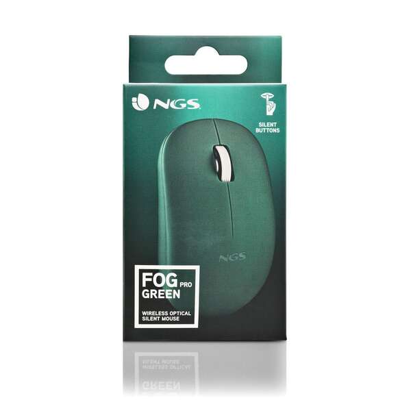 RATON OPTICO INALAMBRICO NGS FOG PRO VERDE - TECLAS SILENCIOSAS - USO AMBIDIESTRO