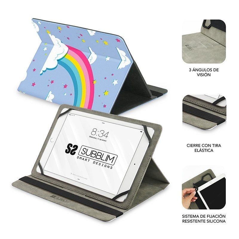 FUNDA UNIVERSAL SUBBLIM TRENDY CASE UNICORN PARA TABLET HASTA 10.1