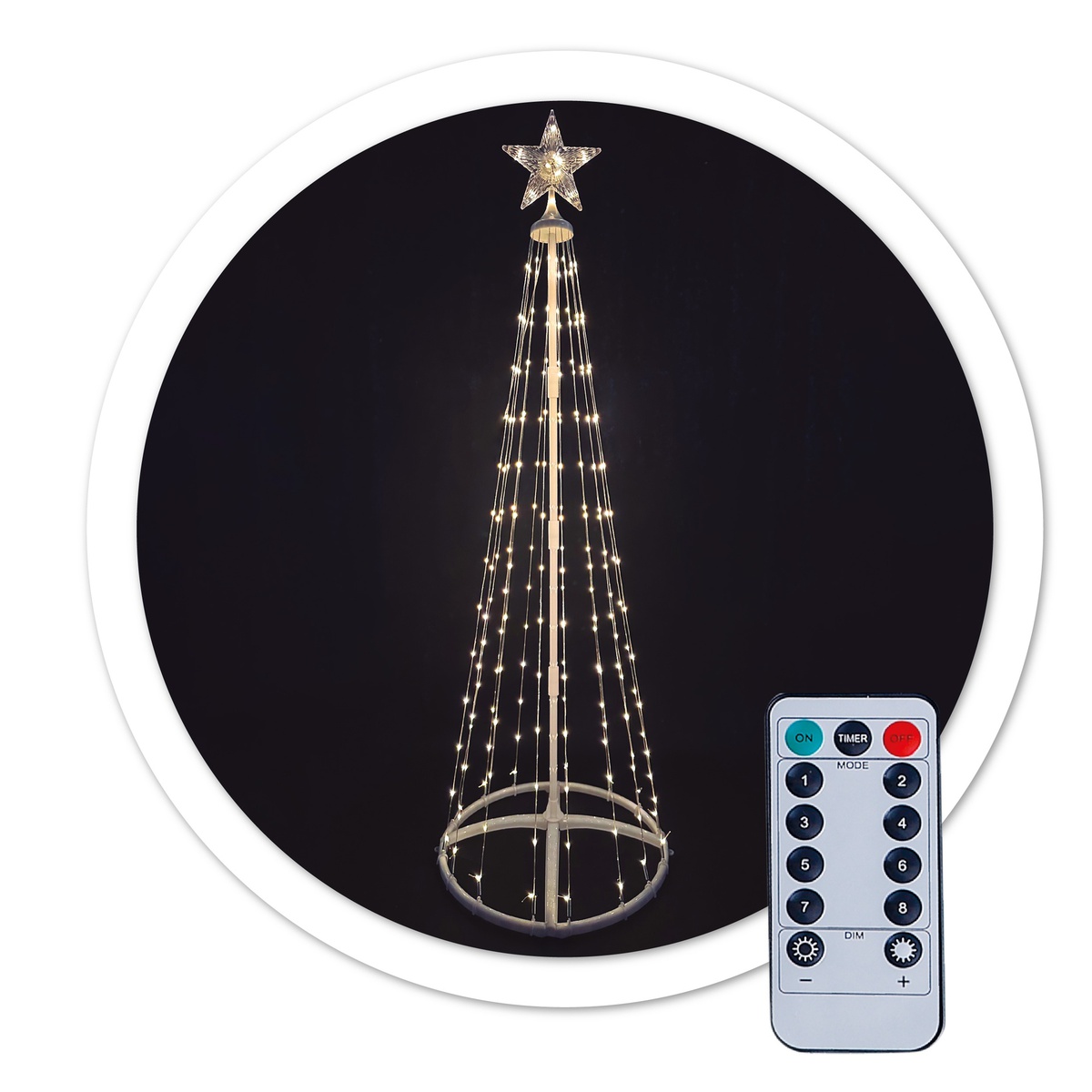 ARBOL LED ISOKA GSC 1.5 METROS CON MANDO - LUZ CALIDA - 8 FUNCIONES - CONEXION USB