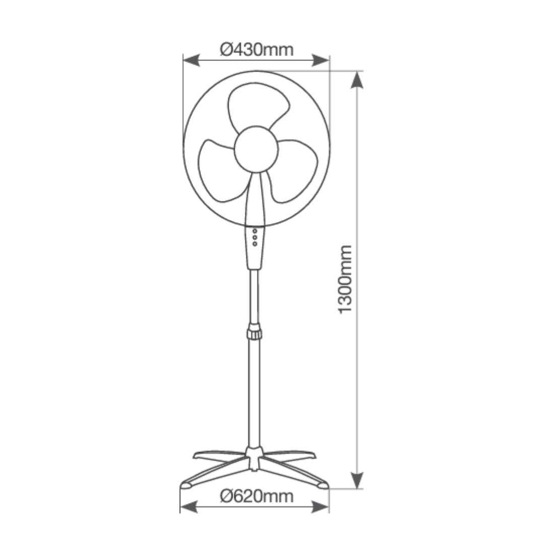 VENTILADOR DE PIE NAMETIL Ø43CM 45W BLANCO GSC EVOLUTION