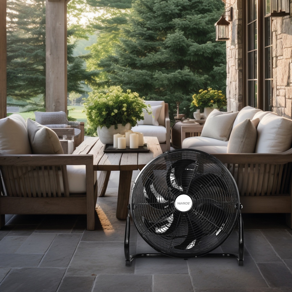 VENTILADOR METALICO DE SUELO AIDONE GSC Ø51cm 9W NEGRO