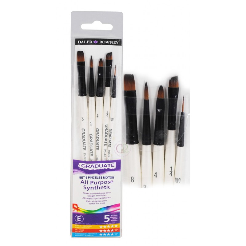 SET PINCELES GRADUATE PELOS SINTETICOS 5 UNIDADES