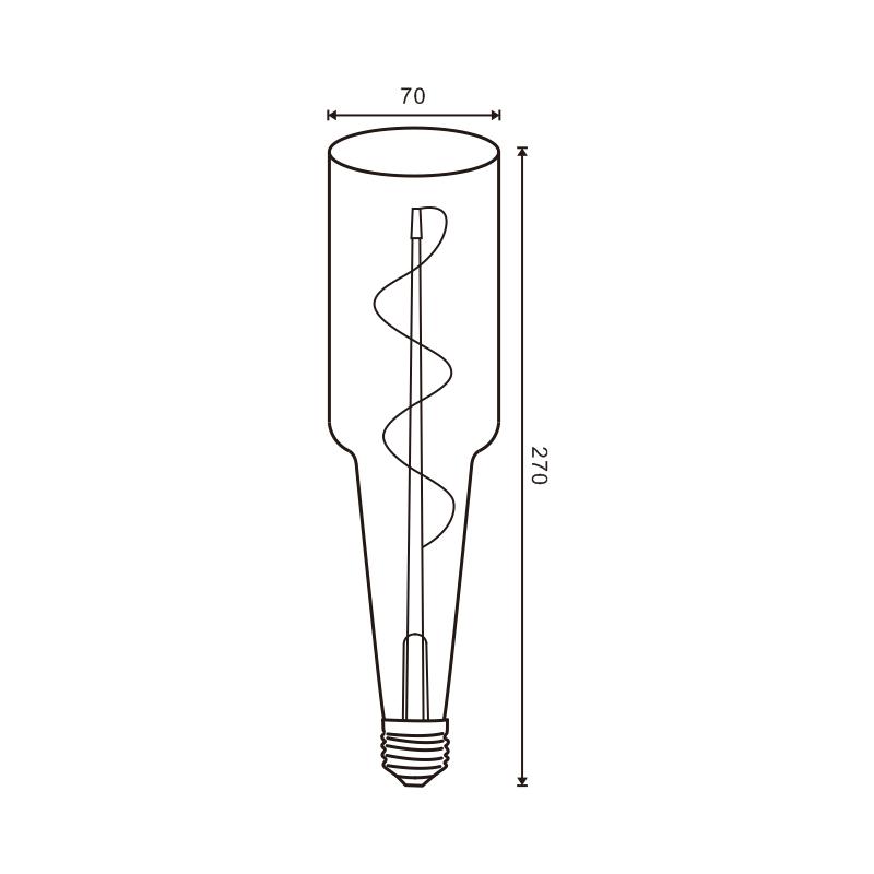 BOMBILLA LED FILAMENTO ESPIRAL BOTELLA E27 4W LUZ CALIDA 2300K-2700K 350 LUMENES
