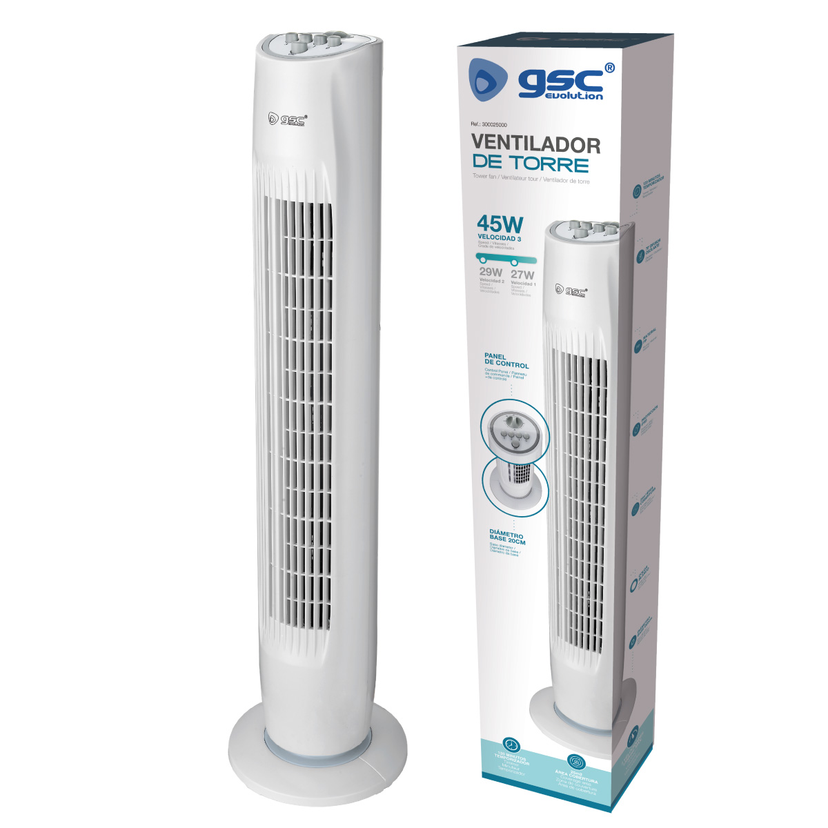 VENTILADOR DE TORRE PALOGI 45W BLANCO GSC EVOLUTION