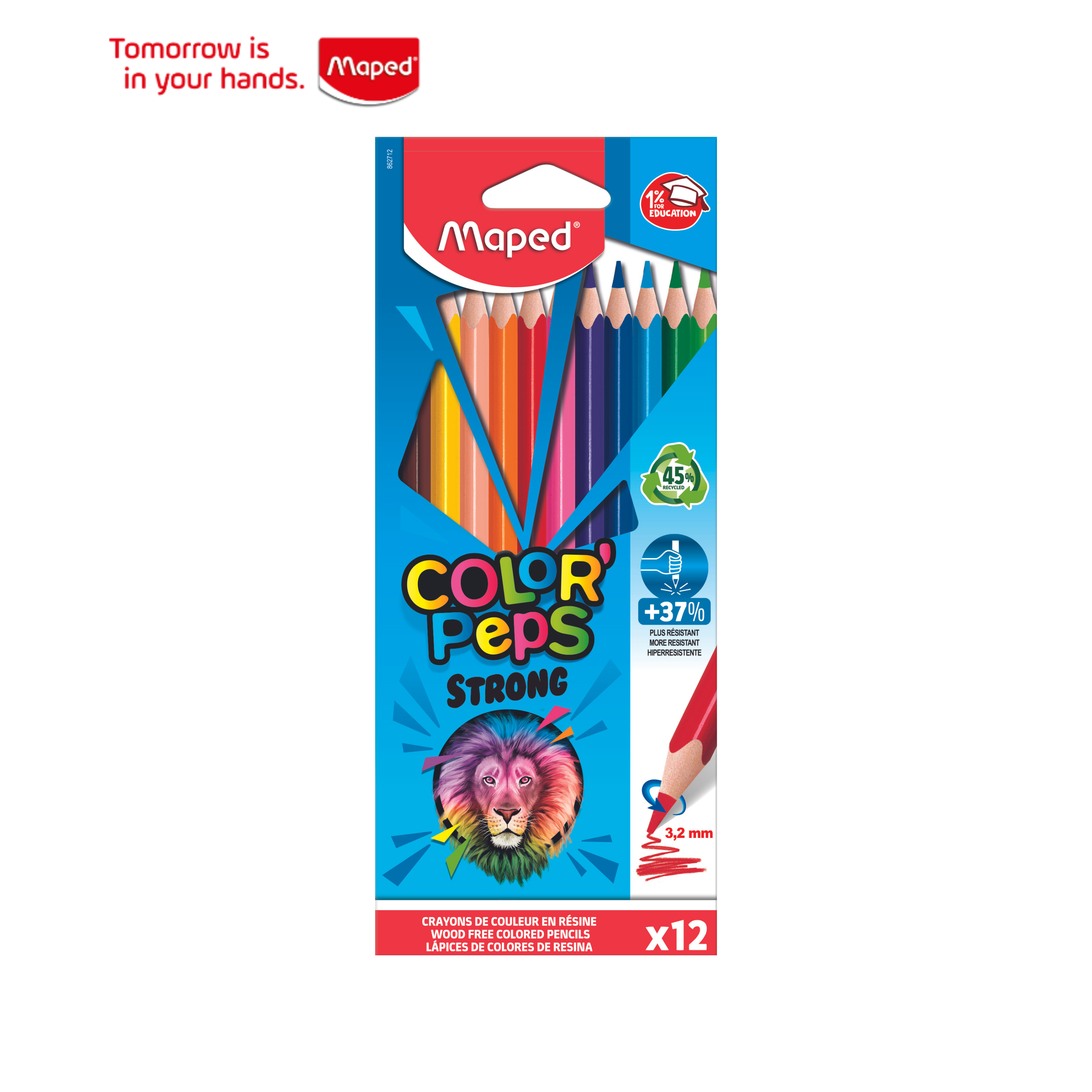 LAPICES COLORES MAPED COLOR PEPS STRONG ESTUCHE 12 COLORES