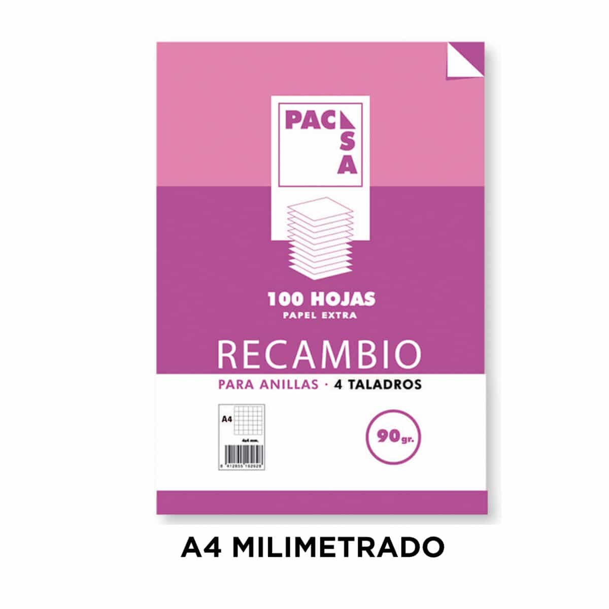 RECAMBIO A/4 2mm 90GR 100 HOJAS PACSA